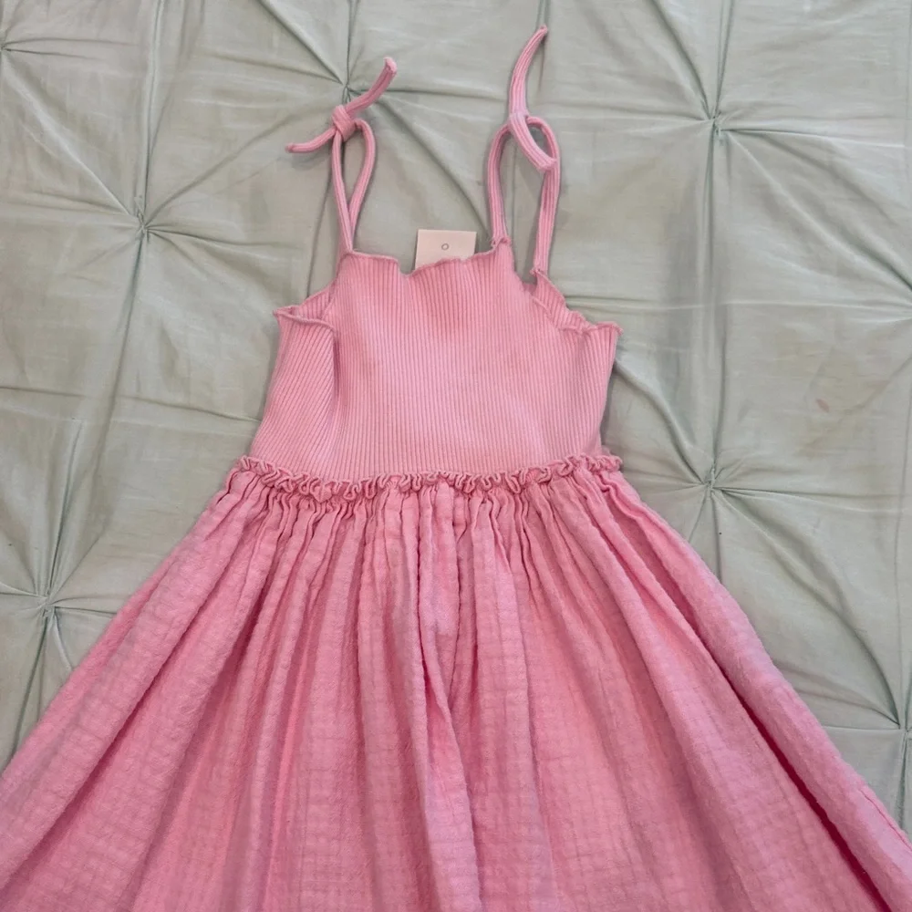Zara Pink Ribbed Ruffle Top - Picture 3 of 6